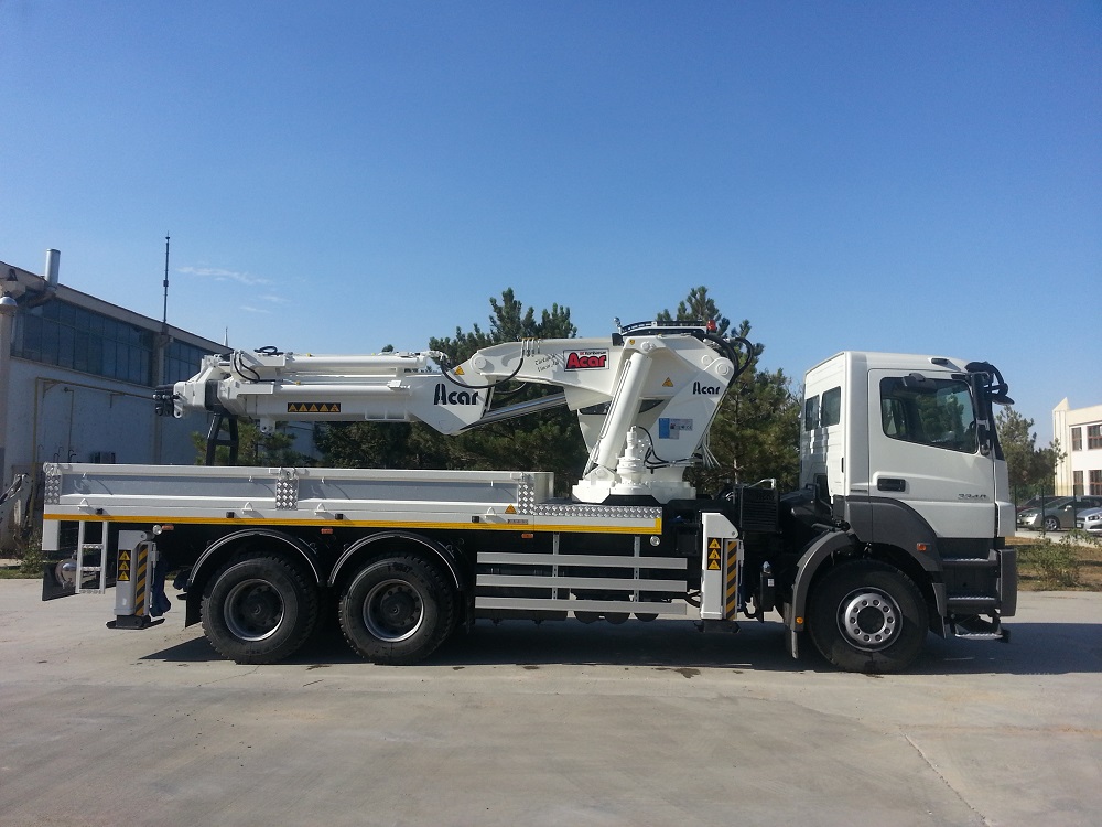 AC 101 TM-KÇ6 tipi araç üstü katlanır bomlu hidrolik mobil vinç